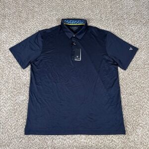 MAELREG Polo Shirt Mens XL Blue Short Sleeve 4 Way Stretch UPF 30 Performance